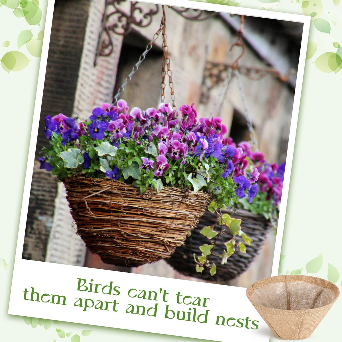 Novabright four-pack round burlap liners included