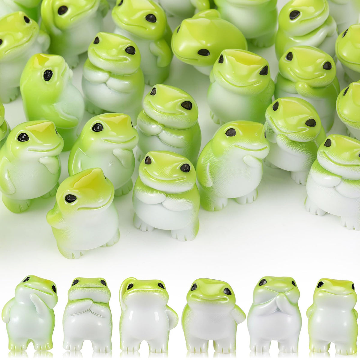Novabright mini resin frog smiling secretly enhances desk decor with playful charm