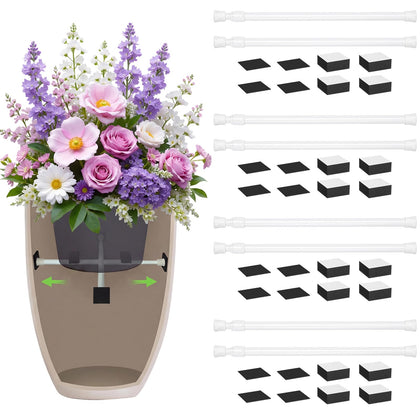 Novabright plant risers with telescopic rods for adjustable height