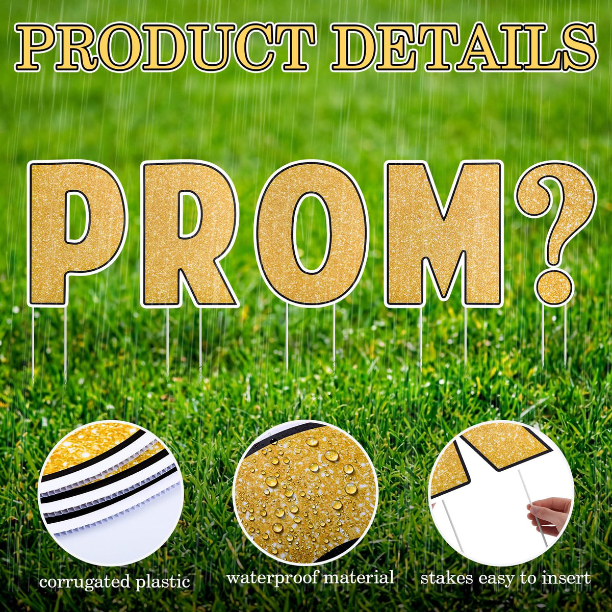 Novabright prom signs stand about 15 inches tall for clear visibility.