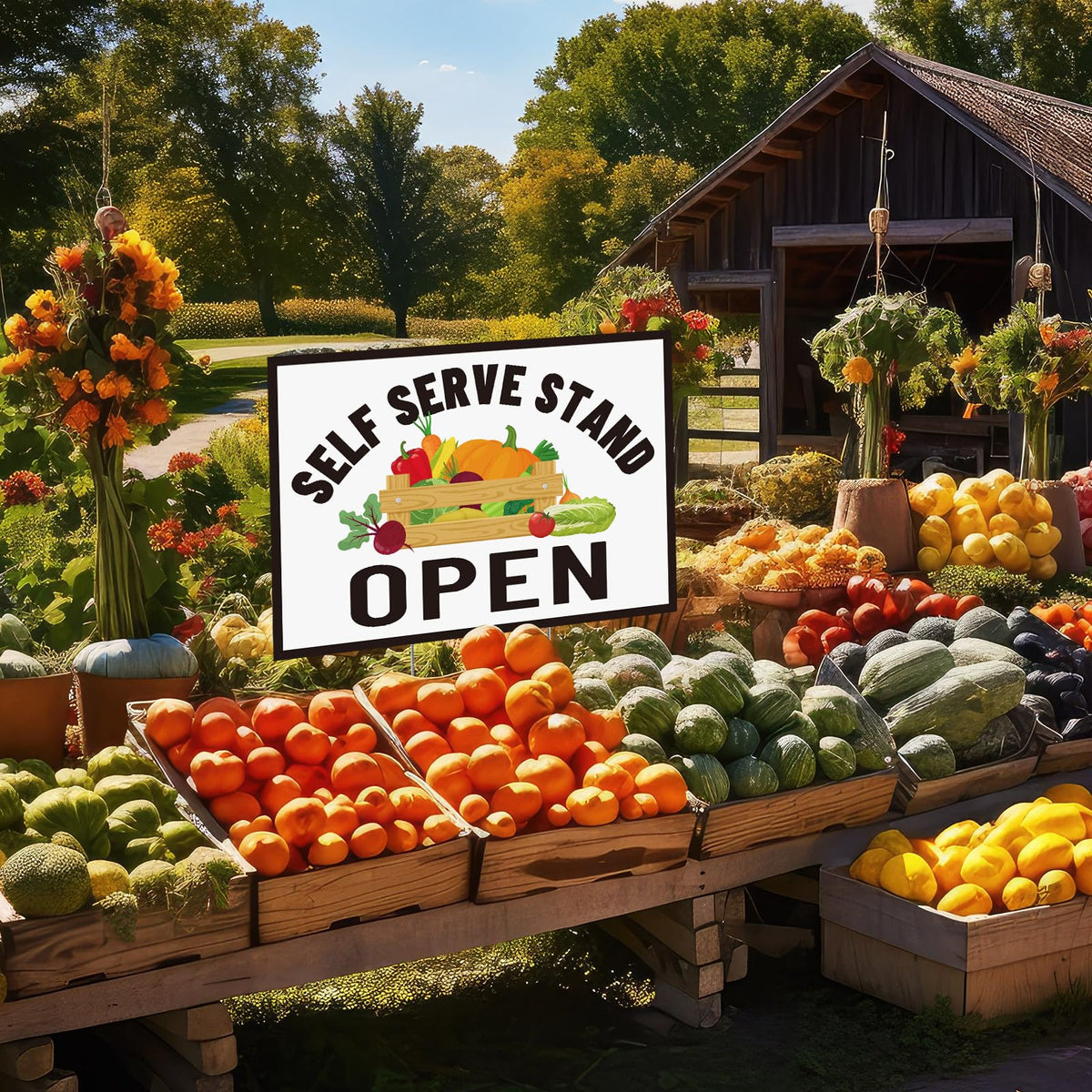 Novabright roadside farm stand display fits any outdoor layout