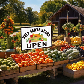 Novabright roadside farm stand display fits any outdoor layout