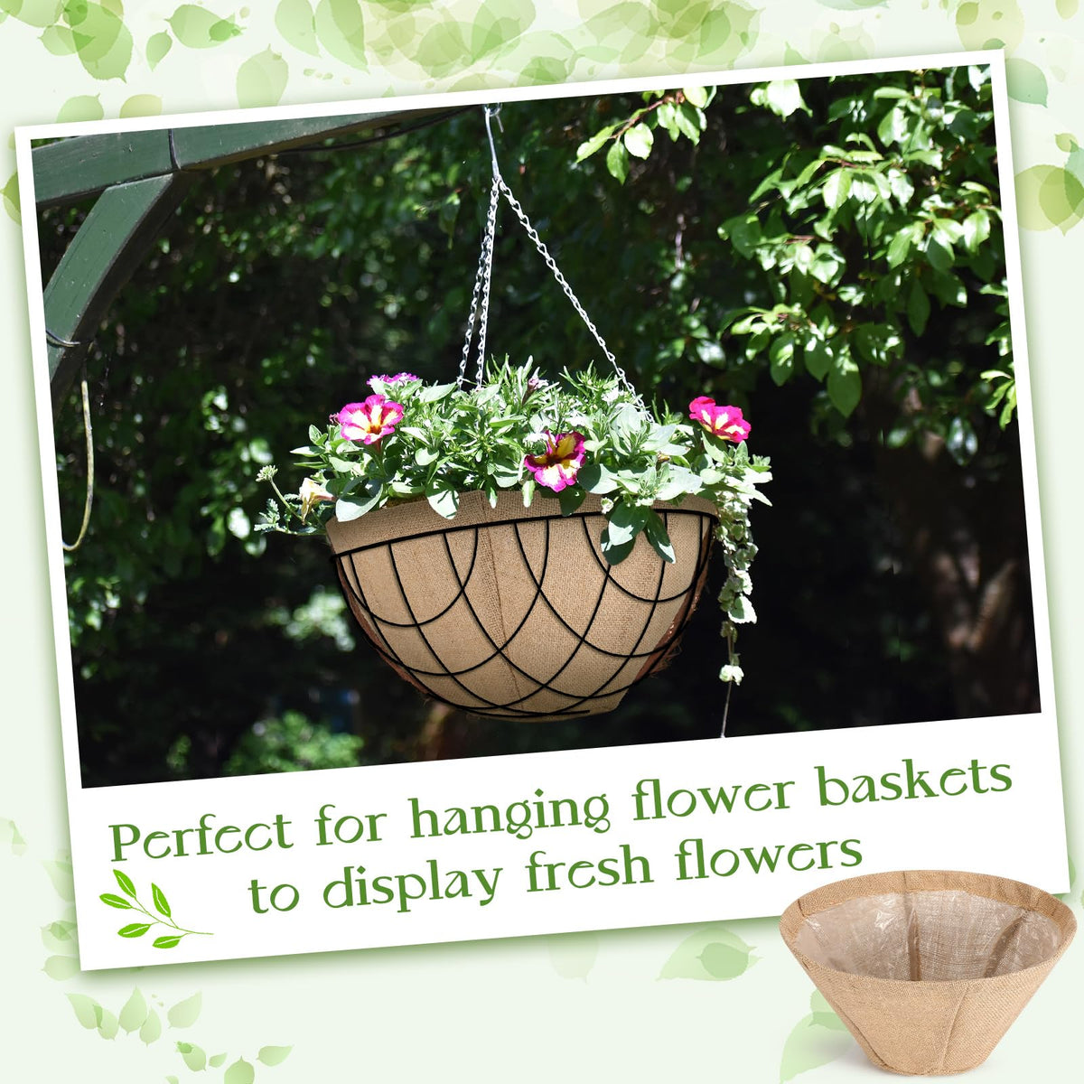 Novabright round burlap liner suitable for indoor and outdoor use
