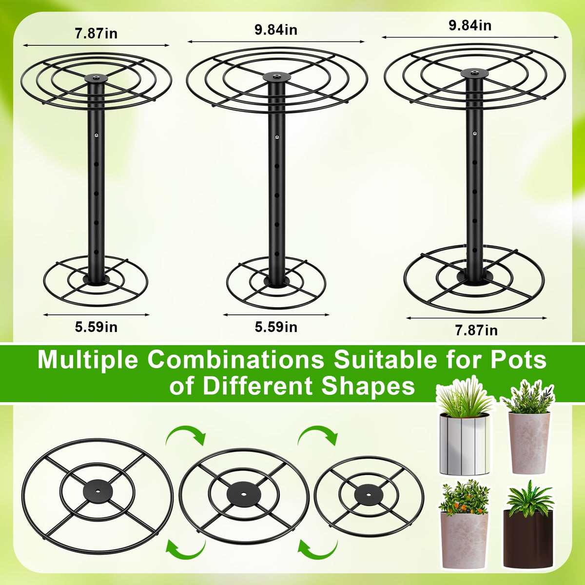 Novabright 7.87 inch top plate supports medium planters in spaces