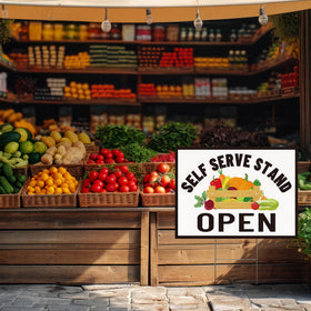 Novabright vibrant color graphics attract customers to fresh produce