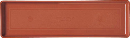 Novelty Root & Vessel 10185 terracotta tray protects outdoor surfaces from water runoff.