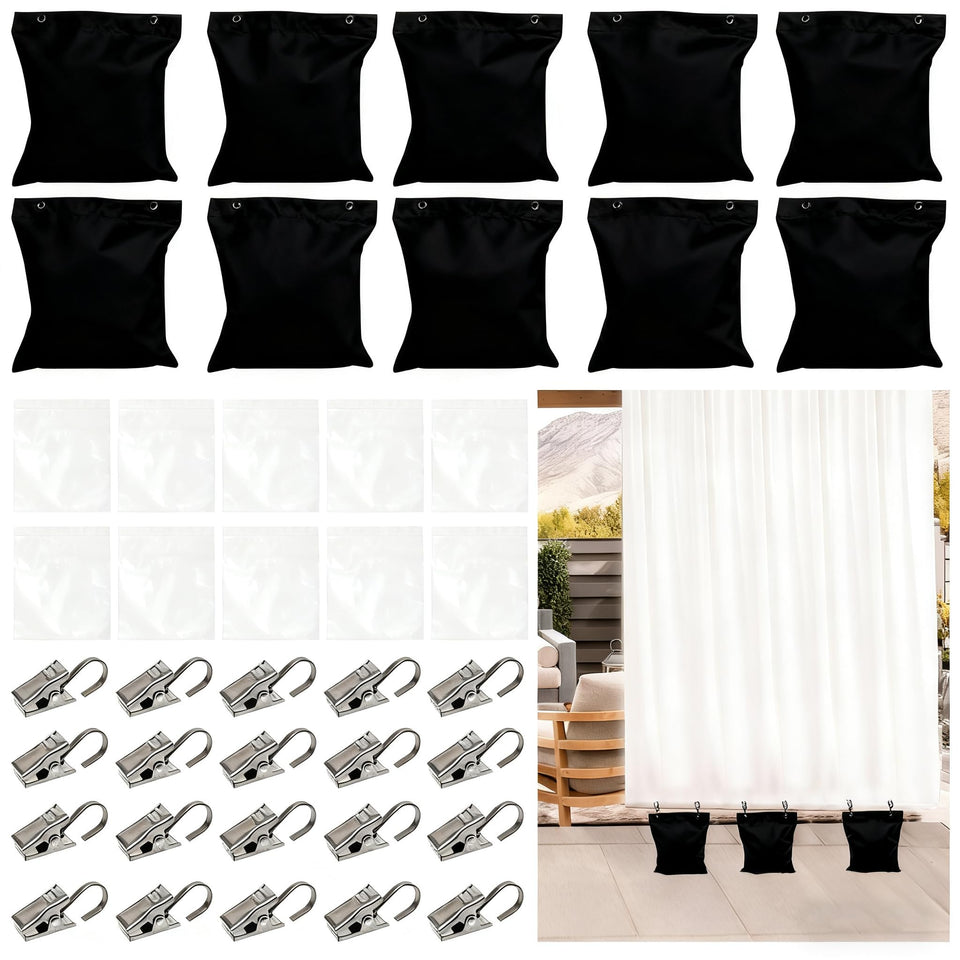 NOVEMBER SPRING 10-pack heavy curtain weights provide stable support for indoor and outdoor drapes.