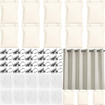 November Spring heavy curtain weights in beige 6x8 stabilizing outdoor drapes