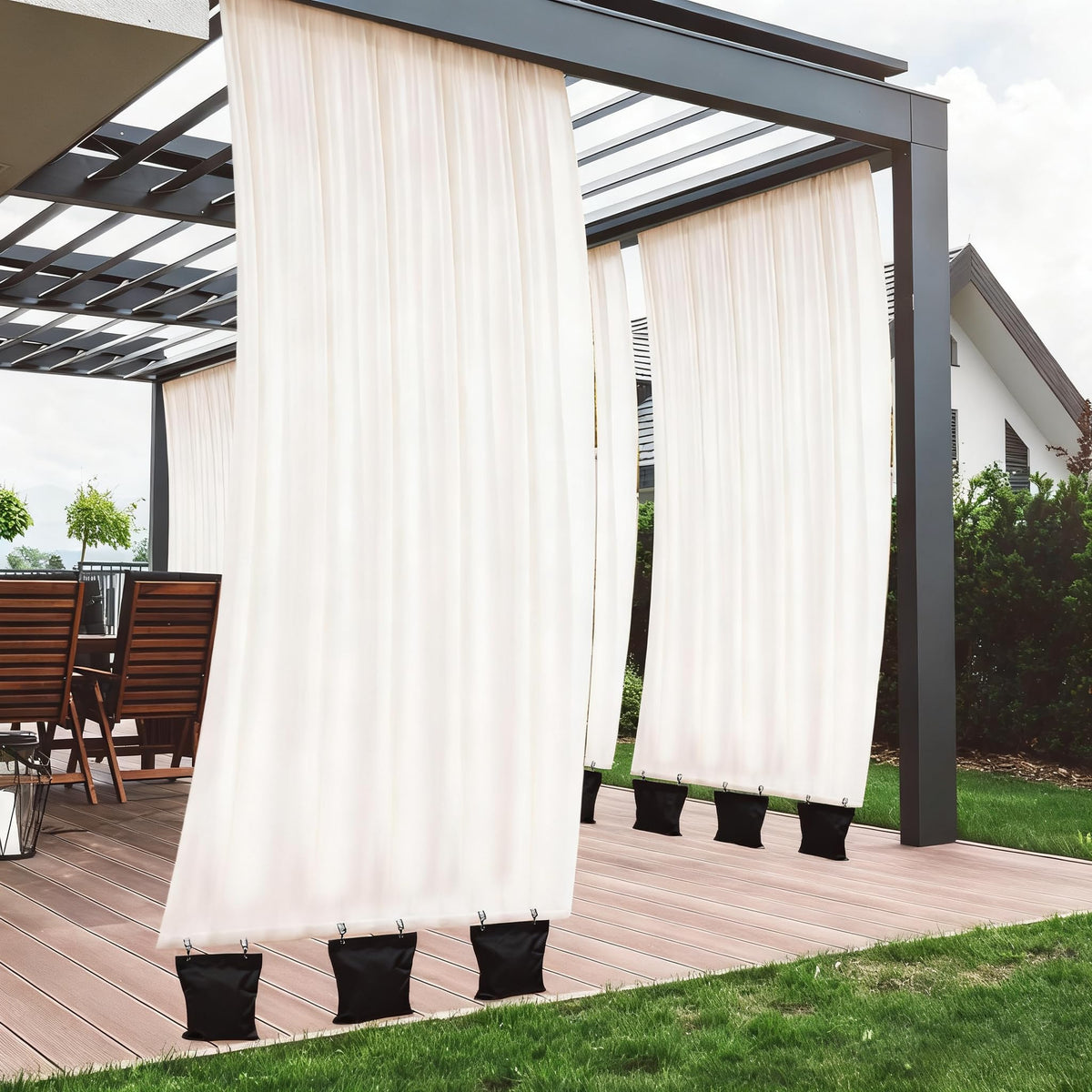 NOVEMBER SPRING outdoor curtain weights 6x8 inches keep gazebo panels steady in wind.
