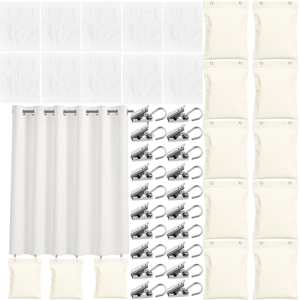 November Spring patio drapes stabilized by weights