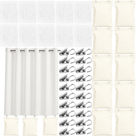 November Spring patio drapes stabilized by weights