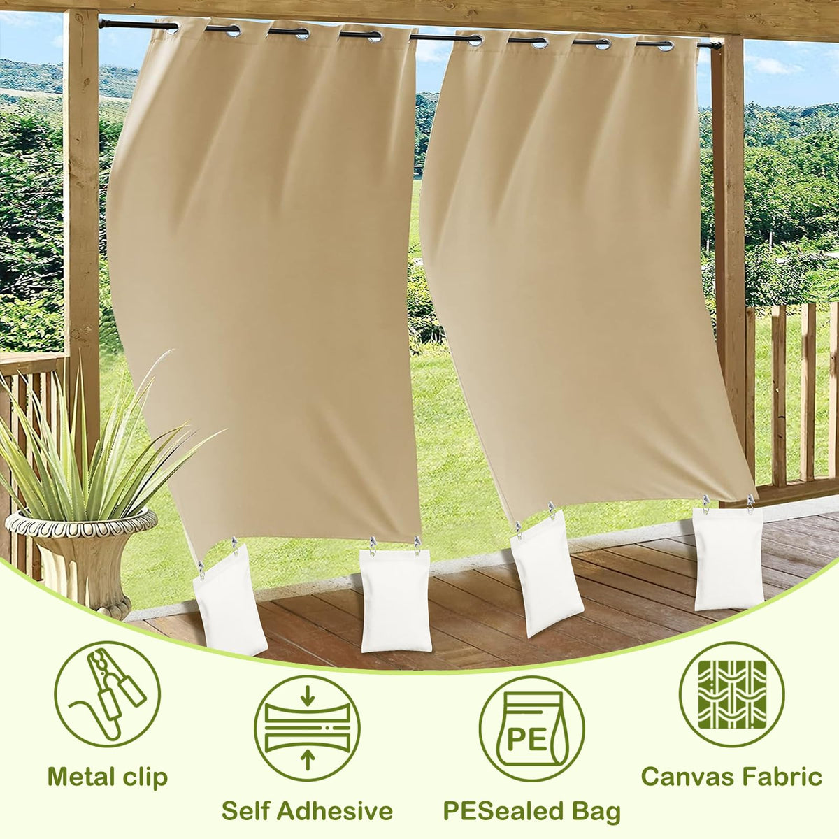 November Spring self-adhesive closure demonstrated on a weight bag