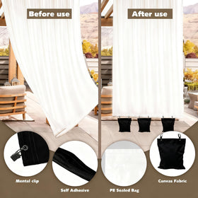 NOVEMBER SPRING self-adhesive curtain weights close securely for mess-free filling.