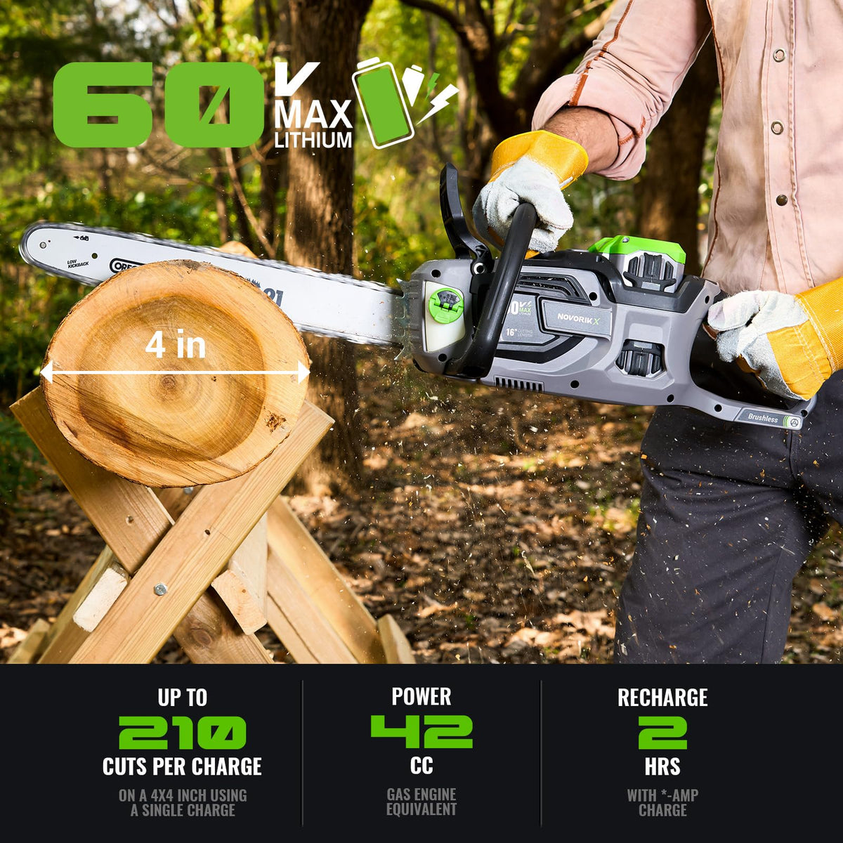 NovorikX 16-inch bar for precise trimming and yard work