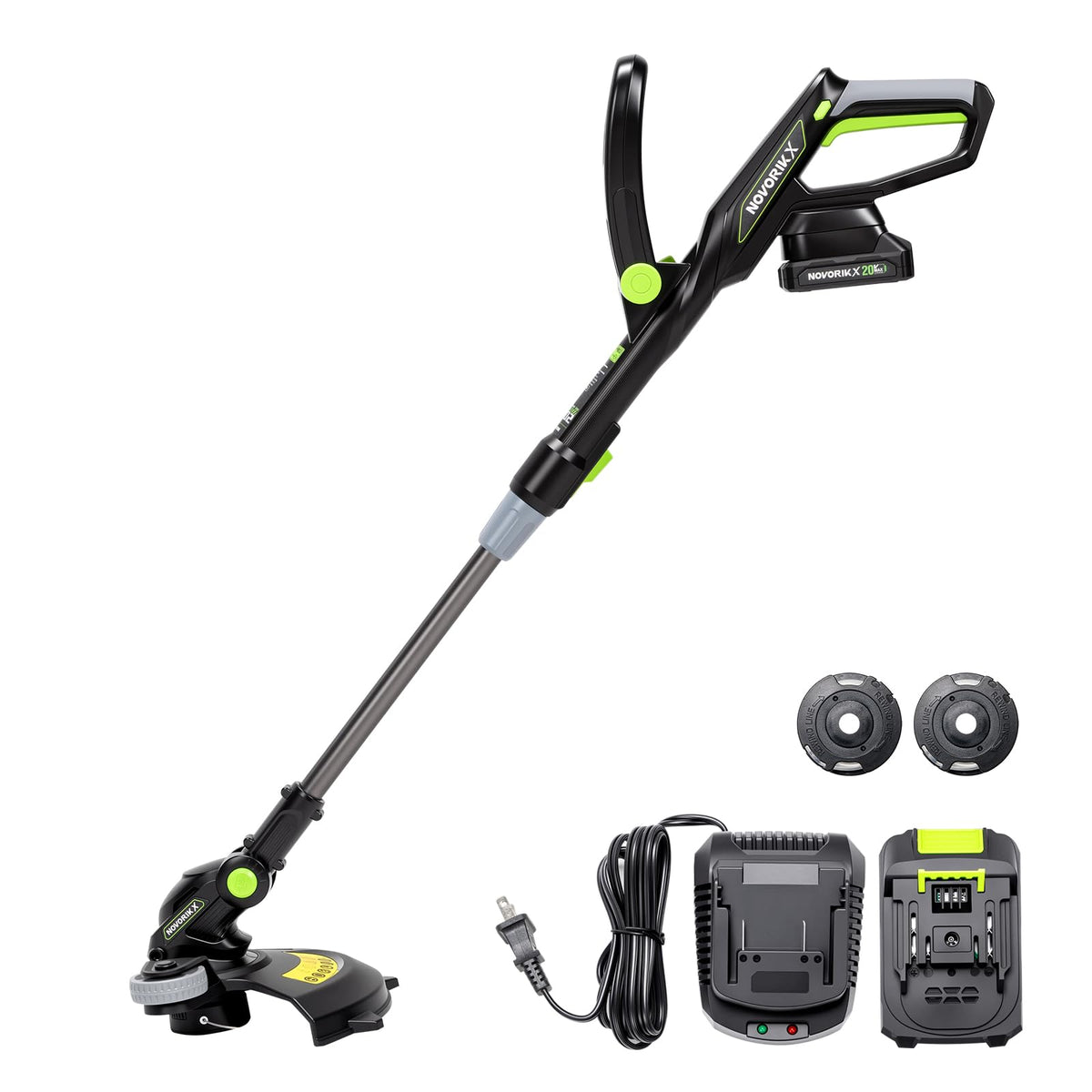 NovorikX 20V string trimmer in use for easy lawn edging.