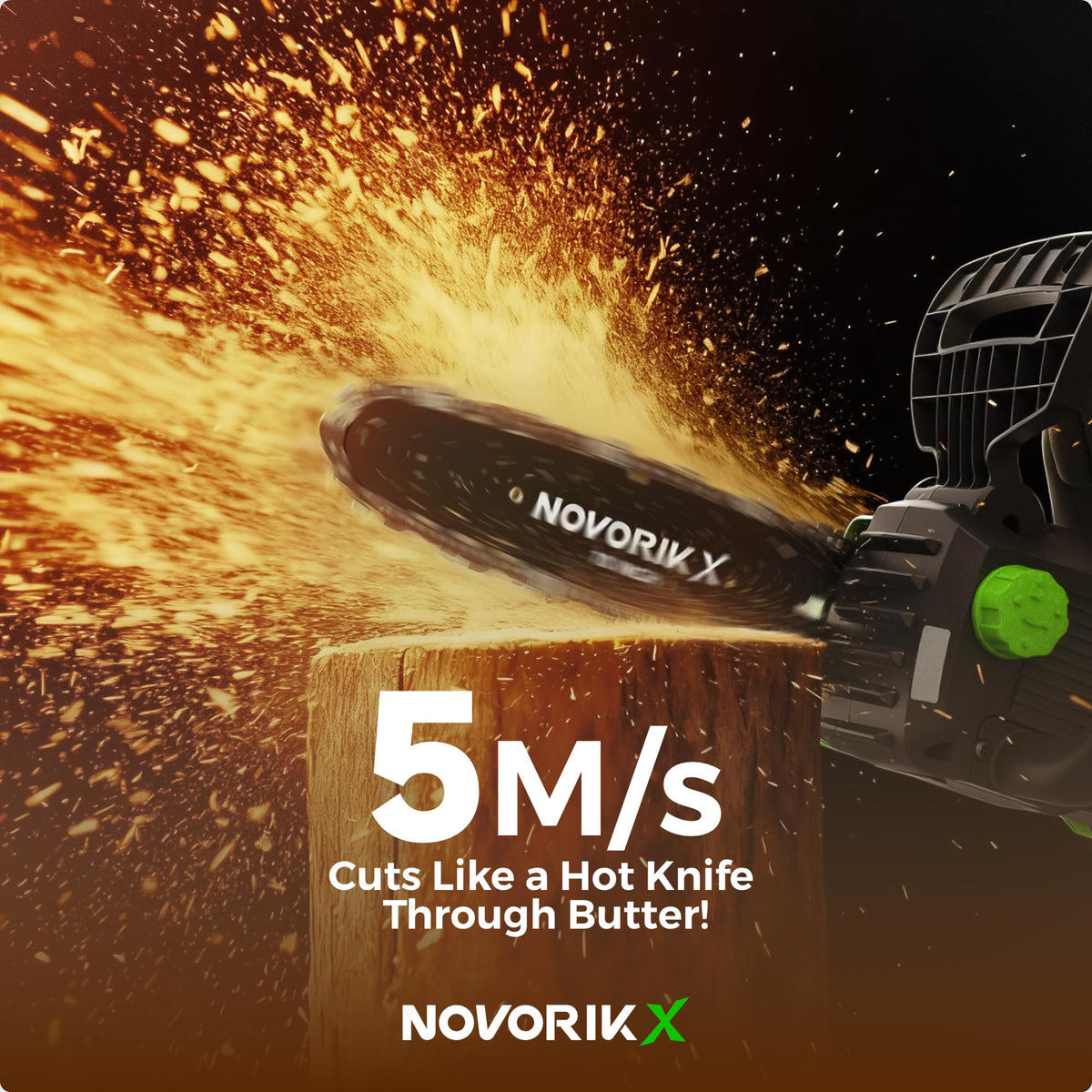 NovorikX tool-free chain tension for fast adjustments