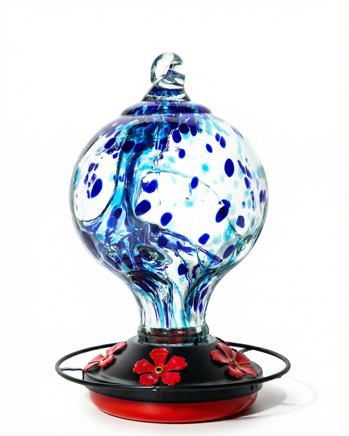 Novoto hummingbird feeder, ocean blue, hanging for patios attracts hummingbirds