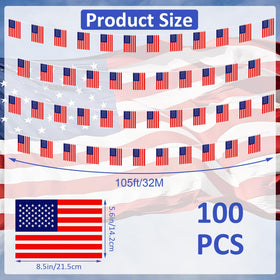 NOVWANG American Flag Banner hangs by end ropes for quick setup.
