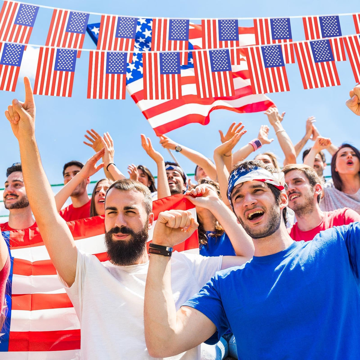 NOVWANG American Flag Banner durable and weather resistant design.