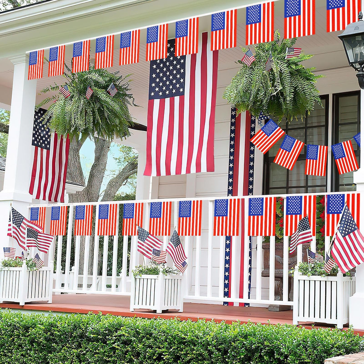NOVWANG American Flag Banner adds a patriotic touch to sports events.