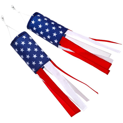 NOVWANG American flag windsock 24in front view enhances patriotic curb appeal