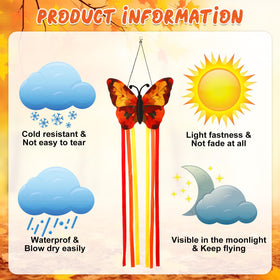 NOVWANG autumn butterfly windsock close-up showing vivid colors and detailed pattern