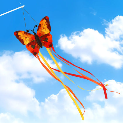 NOVWANG Fall Butterfly Windsock with maple leaves fluttering in breeze for vibrant yard decor