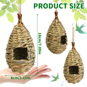 NOVWANG hanging hummingbird house with hemp rope for easy outdoor installation