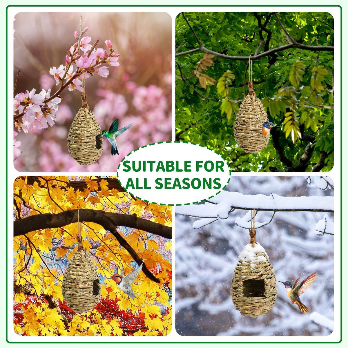 NOVWANG hemp rope hanging setup ready for quick birdhouse installation