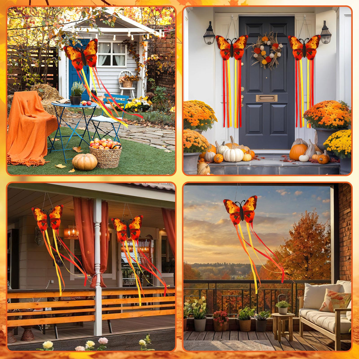 NOVWANG outdoor windsock displayed by the door welcomes guests with seasonal charm