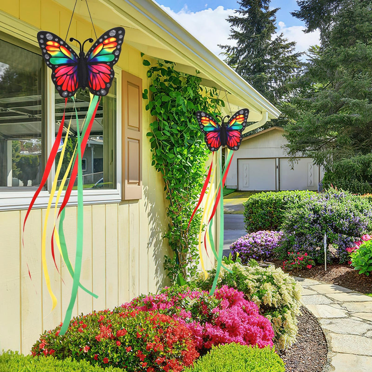 NOVWANG outdoor windsock hanging on garden or porch for year-round color