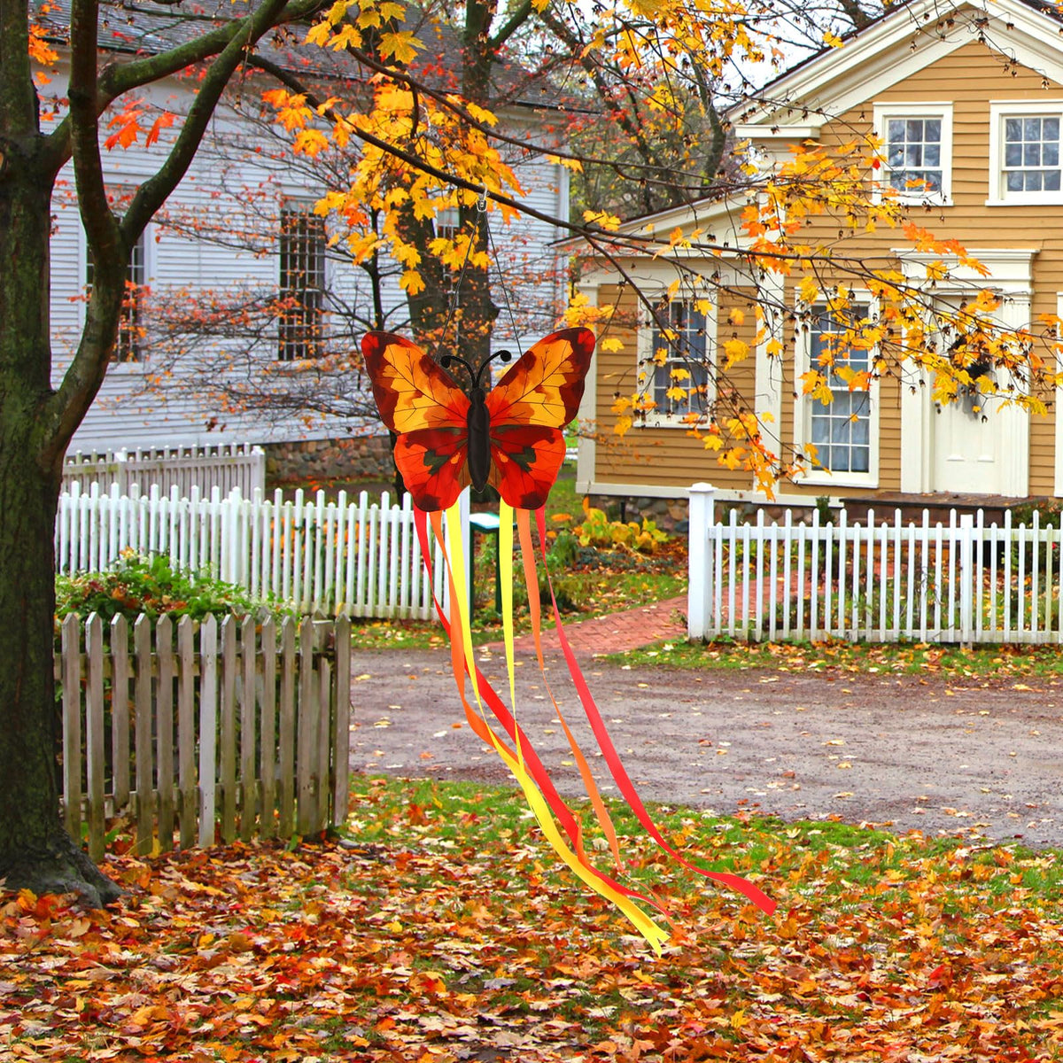 NOVWANG maple-leaf windsock installation on patio endures sun exposure