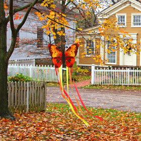 NOVWANG maple-leaf windsock installation on patio endures sun exposure