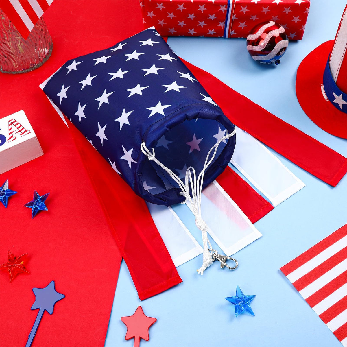 NOVWANG patriotic windsock 2-pack for decorating multiple outdoor spaces