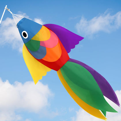 NOVWANG Rainbow Fish Windsock 40-inch fluttering in breeze for vibrant outdoor ambiance
