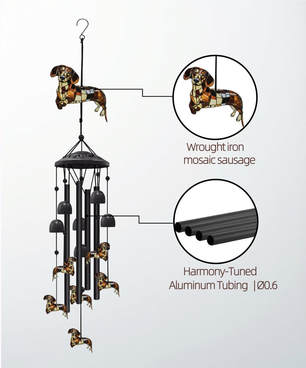 Nowpis wind chime with aluminum tubes adds durable, weather-ready ambiance to any outdoor space.