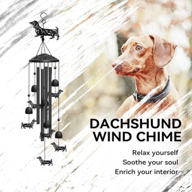 Nowpis Dachshund wind chime bells add gentle, musical accents for porches and patios.