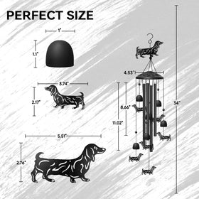 Nowpis Dachshund wind chime garden display enhances outdoor spaces with elegant, vintage-inspired design.