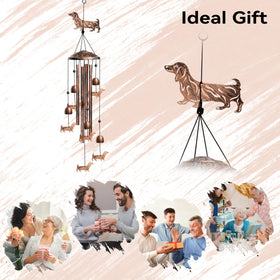 Nowpis dachshund wind chime length 35 inches for spacious yards.