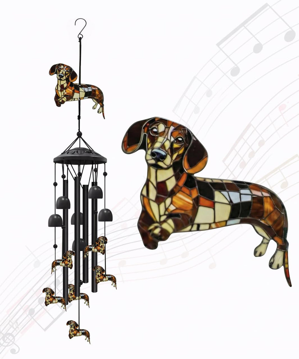Nowpis Dachshund wind chime for outdoors creates a calming garden focal point with its delicate tones.