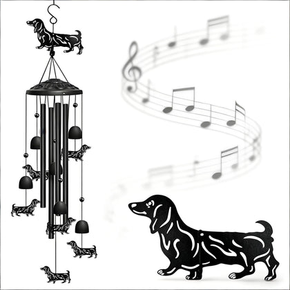 Nowpis Dachshund wind chime outdoors adds charm and soothing melodies to your garden.