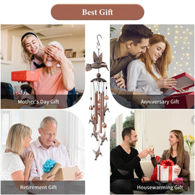 Nowpis hummingbird wind chime durable rope and rust-resistant tubes endure weather.