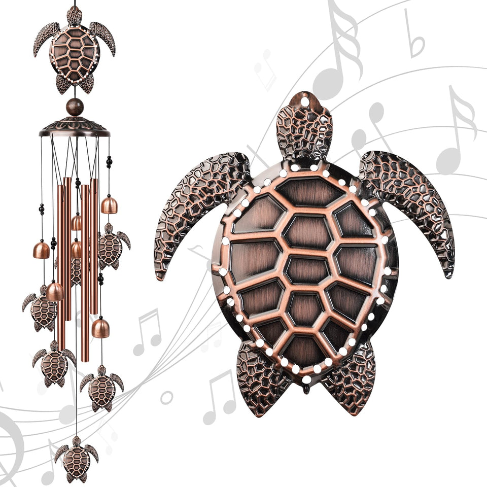 Nowpis sea turtle wind chime outdoor view enhances garden ambiance