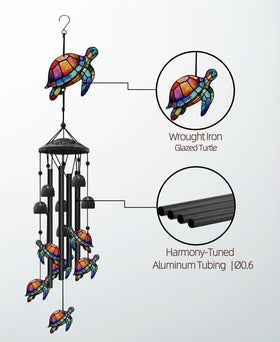 Nowpis sea turtle wind chime aluminum tubes deliver crisp tones