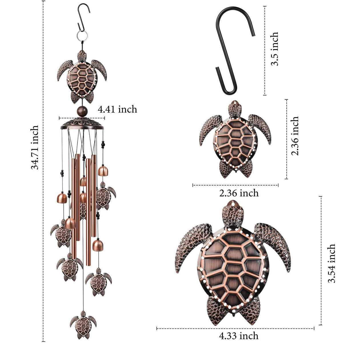 Nowpis sea turtle wind chime bells and charms convey gentle melodies