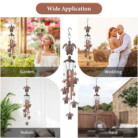 Nowpis sea turtle wind chime in garden creates tranquil moments