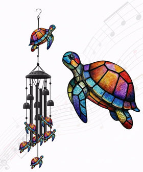 Nowpis sea turtle wind chime outdoor bronze finish enhances garden ambiance
