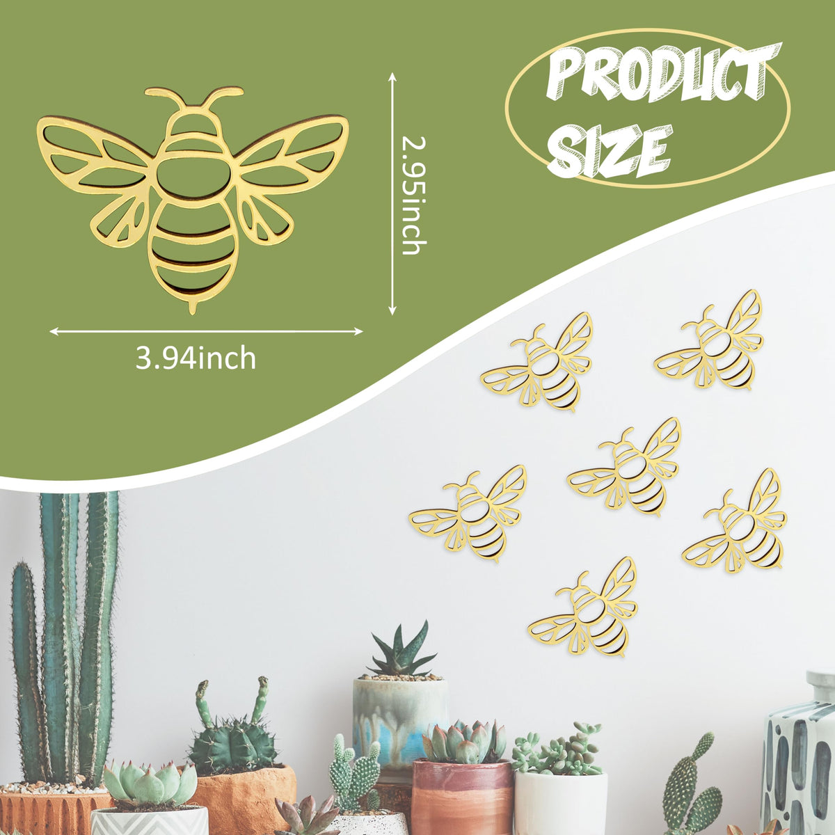 noxozoqm Bee Wall Decor features six laser-cut bees for playful bedroom charm.