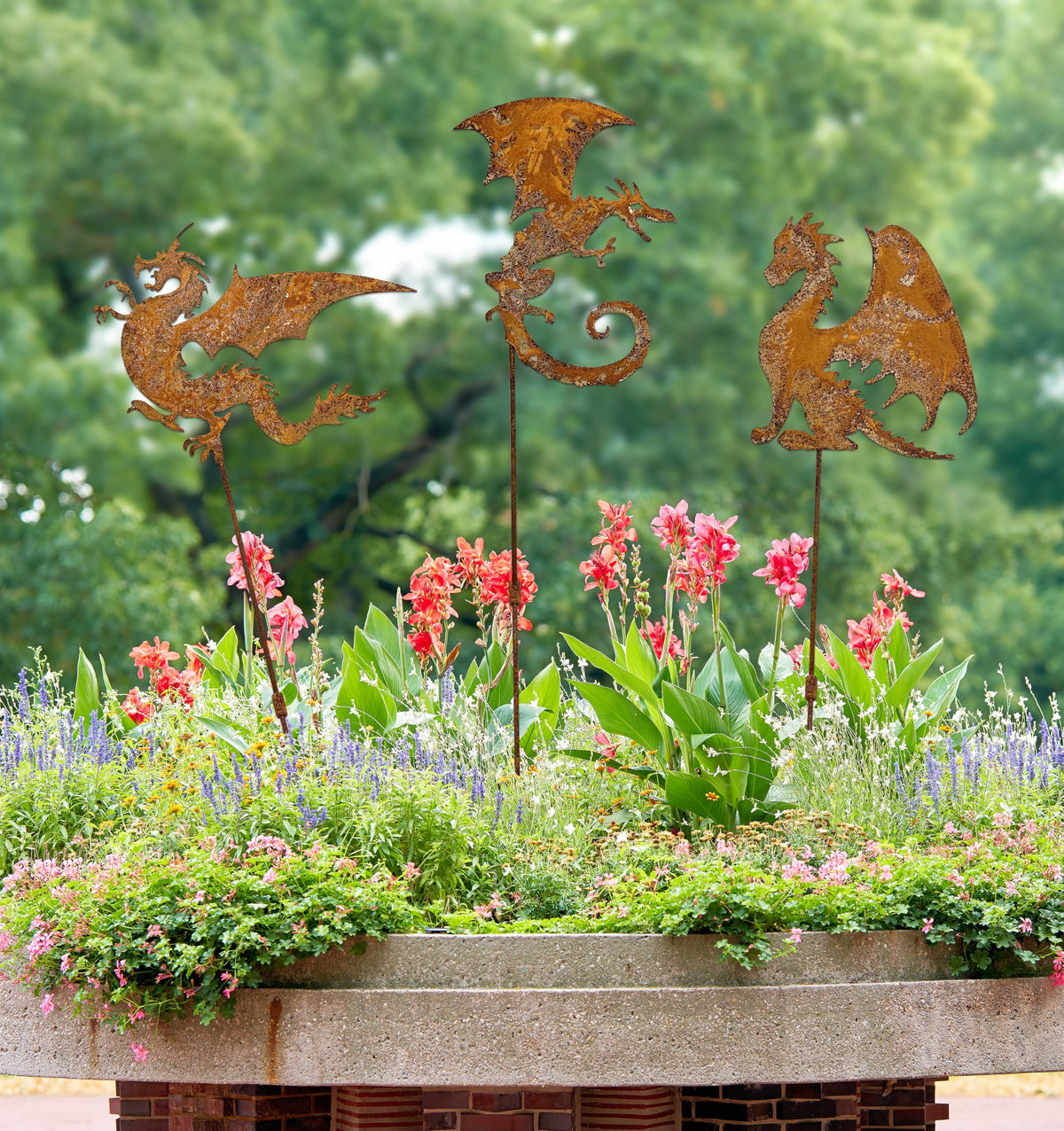 Noxozoqm metal dragon decor stake - stable ground anchoring for outdoor displays.