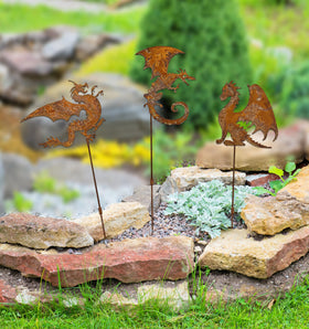 Noxozoqm outdoor dragon lawn stake - durable sculpture for yard focal points.